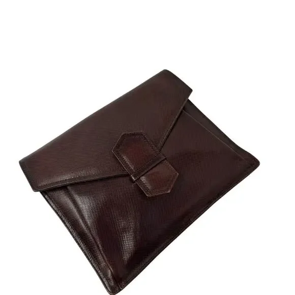 Bottega Veneta Vintage Leather Clutch – Brown & Maroon Two-Tone Bag - Picture 3 of 11